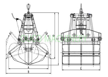 Steel Structure Mechanical Grab Bucket Electro - Hydraulic Radio Remote Control